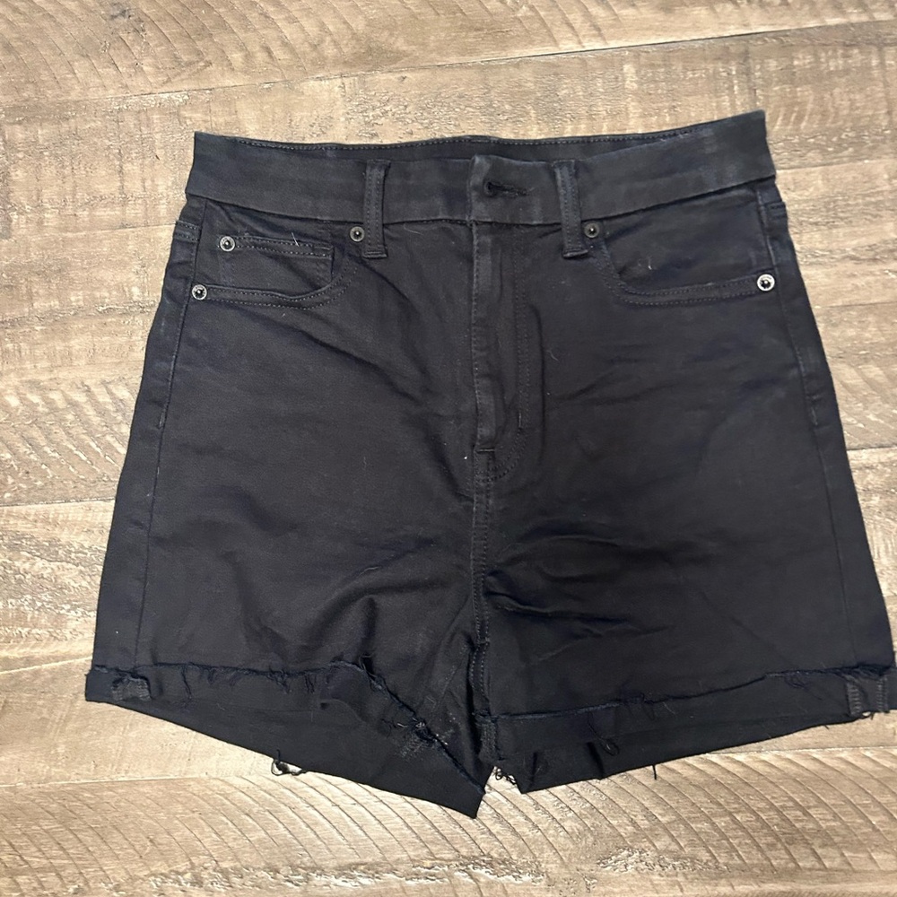American Eagle Curvy Hi-Rise Black Denim Shorts